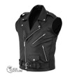1stScotland Clothing - Blackwatch Dress Modern Tartan Luck of the Irish Sleeve Leather Sleeveless Biker Jacket A35