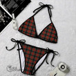1stScotland Clothing - Stewart Black Tartan 2 Piece Bikini A35