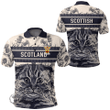 1stScotland Clothing - Edward Family Crest Polo Shirt Scottish Fold Cat and Thistle Drawing Style A7 | 1stScotland