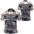 1stScotland Clothing - Edington Family Crest Polo Shirt Scottish Fold Cat and Thistle Drawing Style A7 | 1stScotland
