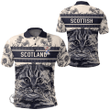 1stScotland Clothing - Ritchie Family Crest Polo Shirt Scottish Fold Cat and Thistle Drawing Style A7 | 1stScotland