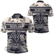 1stScotland Clothing - Nangothan Family Crest Polo Shirt Scottish Fold Cat and Thistle Drawing Style A7 | 1stScotland
