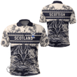 1stScotland Clothing - MacBarnet Family Crest Polo Shirt Scottish Fold Cat and Thistle Drawing Style A7 | 1stScotland