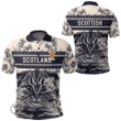 1stScotland Clothing - Seton Family Crest Polo Shirt Scottish Fold Cat and Thistle Drawing Style A7 | 1stScotland