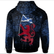 1stScotland Hoodie - Shouster or Shuster Hoodie - Lion Rampant With Scotland Flag A7