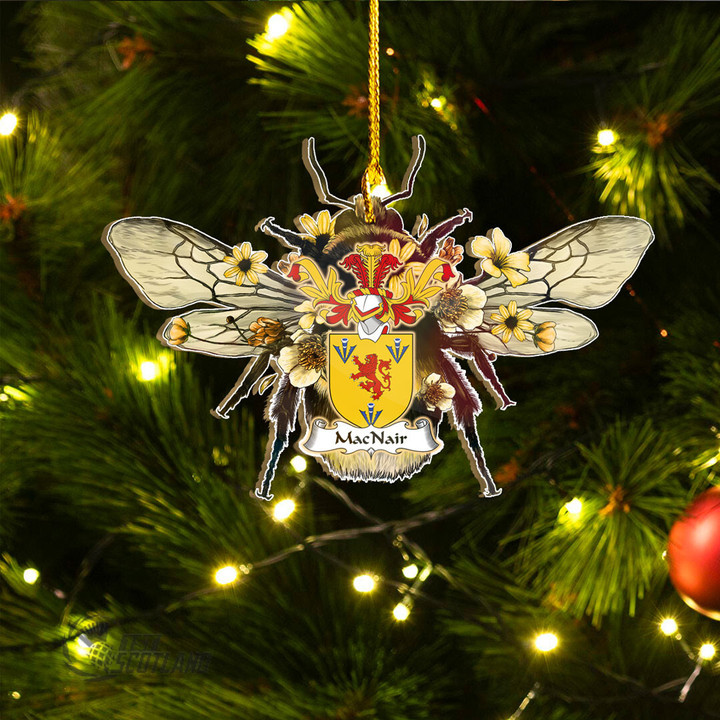 1stScotland Ornament - MacNair Family Crest Custom Shape Ornament - Bee Decorated with Flowers A7 | 1stScotland