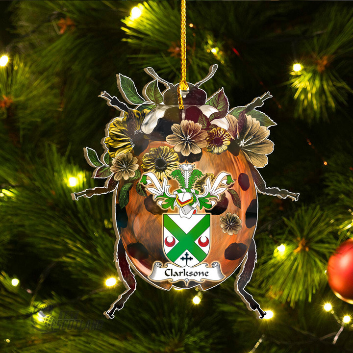 1stScotland Ornament - Clarksone Family Crest Custom Shape Ornament - Ladybug A7 | 1stScotland