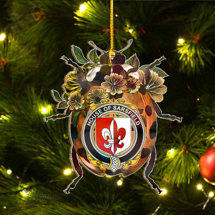 1stScotland Ornament - House of SARSFIELD Irish Family Crest Custom Shape Ornament - Ladybug A7 | 1stScotland