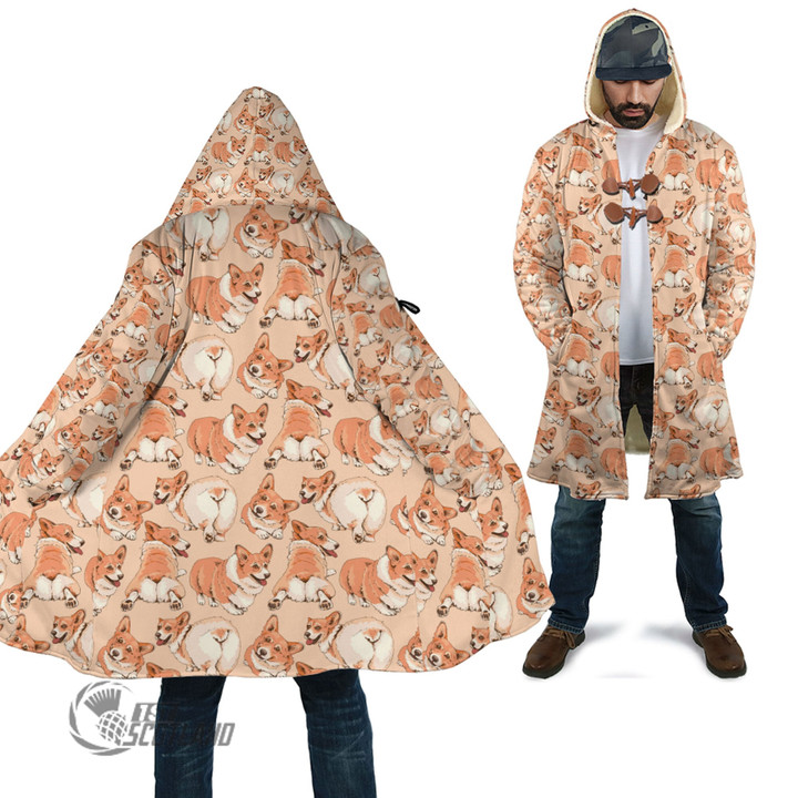 1stScotland Clothing - Pattern of Corgi Dog - Cloak A7 | 1stScotland