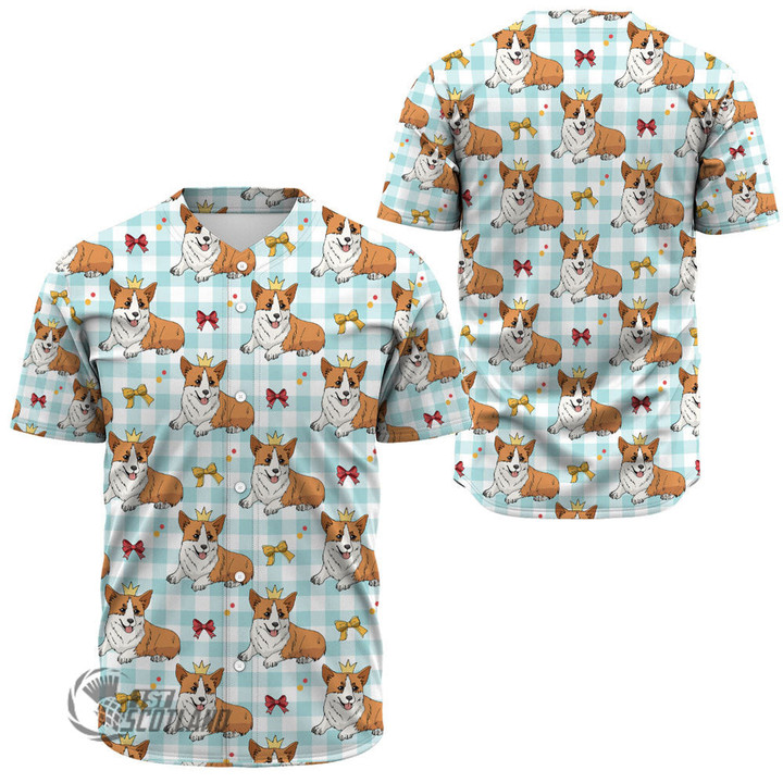 1stScotland Clothing - Corgi Dog with Crown - Baseball Jerseys A7 | 1stScotland