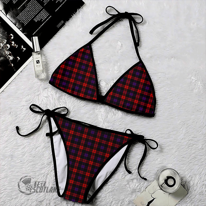 1stScotland Clothing - Brown Modern Tartan 2 Piece Bikini A35