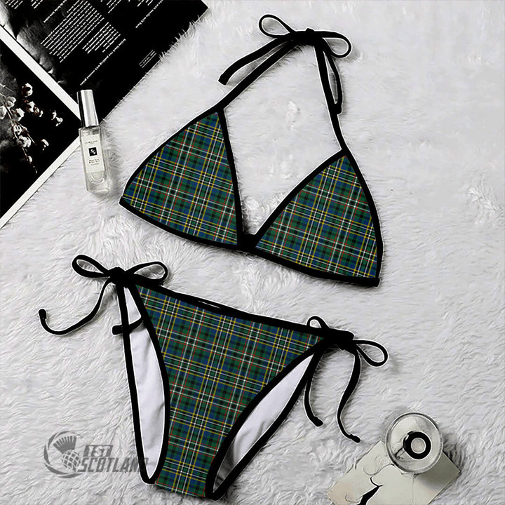 1stScotland Clothing - SCOTT GREEN ANCIENT Tartan 2 Piece Bikini A35