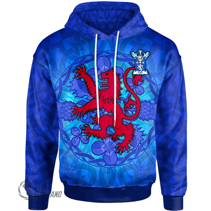 1stScotland Hoodie - Inglis Hoodie - Lion With Scotland Thistle A7 | 1stScotland