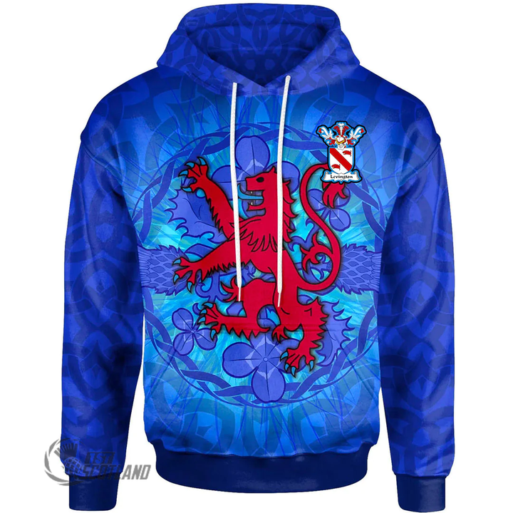 1stScotland Hoodie - Levington Hoodie - Lion With Scotland Thistle A7 | 1stScotland
