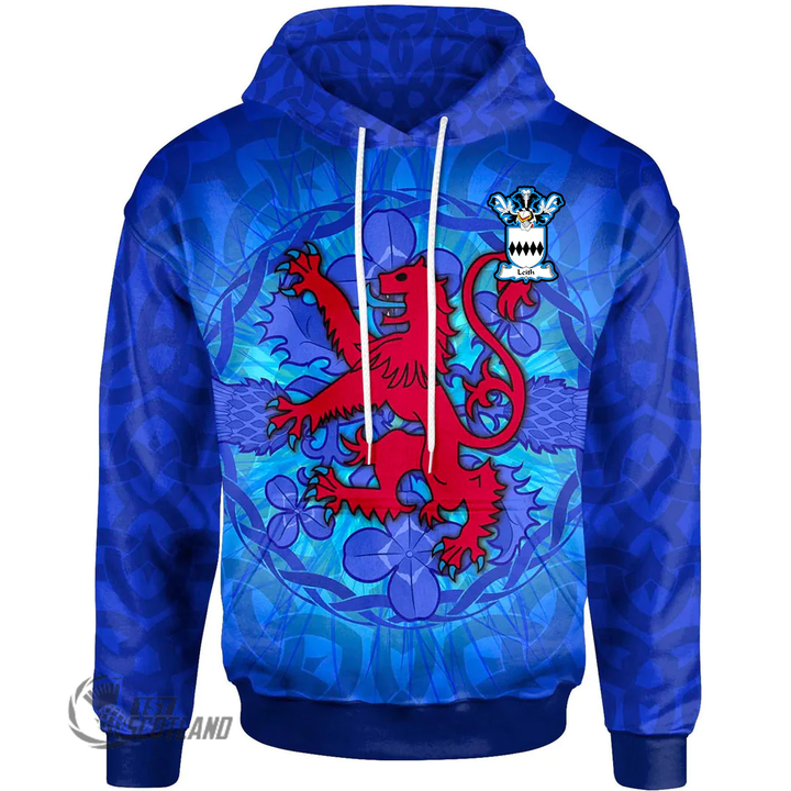 1stScotland Hoodie - Leith Hoodie - Lion With Scotland Thistle A7 | 1stScotland