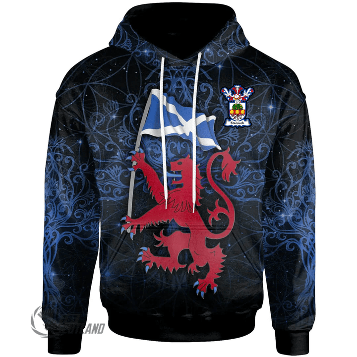 1stScotland Hoodie - Stronoch Hoodie - Lion Rampant With Scotland Flag A7 | 1stScotland
