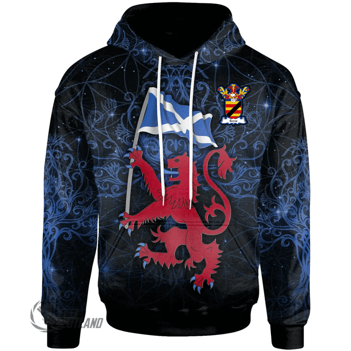 1stScotland Hoodie - Seres Hoodie - Lion Rampant With Scotland Flag A7 | 1stScotland