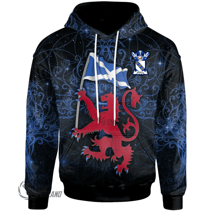 1stScotland Hoodie - Stirling Hoodie - Lion Rampant With Scotland Flag A7 | 1stScotland