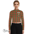 Scottish Hay Ancient Tartan Crest Women Long Sleeve Turtleneck T-Shirt Full Plaid