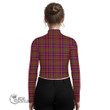 Scottish MacIntyre Modern Tartan Crest Women Long Sleeve Turtleneck T-Shirt Full Plaid
