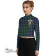 Scottish Lamont Modern Tartan Crest Women Long Sleeve Turtleneck T-Shirt Full Plaid