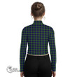Scottish Lamont Modern Tartan Crest Women Long Sleeve Turtleneck T-Shirt Full Plaid