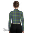 Scottish Watson Ancient Tartan Crest Women Long Sleeve Turtleneck T-Shirt Full Plaid