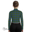 Scottish Newlands of Lauriston Tartan Crest Women Long Sleeve Turtleneck T-Shirt Full Plaid