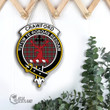Scottish Crawford Modern Tartan Crest Wooden Sign Scottish Badge