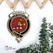 Scottish MacAulay Modern Tartan Crest Wooden Sign Scottish Badge
