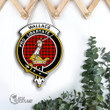 Scottish Wallace Hunting - Red Tartan Crest Wooden Sign Scottish Badge