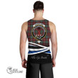 Scottish Crawford Modern Tartan Crest Men Tank Top Lion Rampant Scotland Forever