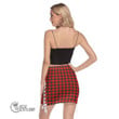Scottish Chisholm Modern Tartan Side Strap Closure Mini Skirt Full Plaid