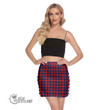Scottish MacLachlan Modern Tartan Side Strap Closure Mini Skirt Full Plaid