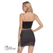 Scottish Logan Modern Tartan Side Strap Closure Mini Skirt Full Plaid