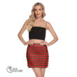 Scottish Grant Modern Tartan Side Strap Closure Mini Skirt Full Plaid