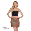 Scottish Morrison Red Ancient Tartan Side Strap Closure Mini Skirt Full Plaid