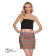 Scottish Robertson Ancient Tartan Side Strap Closure Mini Skirt Full Plaid