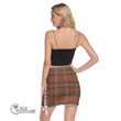 Scottish MacPherson Weathered Tartan Side Strap Closure Mini Skirt Full Plaid