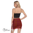 Scottish MacNaughton Modern Tartan Side Strap Closure Mini Skirt Full Plaid