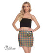 Scottish Buchanan Ancient Tartan Crest Side Strap Closure Mini Skirt Full Plaid