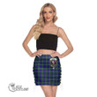 Scottish Arbuthnot Modern Tartan Crest Side Strap Closure Mini Skirt Full Plaid