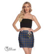 Scottish Agnew Modern Tartan Crest Side Strap Closure Mini Skirt Full Plaid