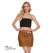 Scottish Leask Tartan Crest Side Strap Closure Mini Skirt Full Plaid