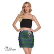Scottish Gordon Modern Tartan Crest Side Strap Closure Mini Skirt Full Plaid