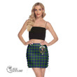 Scottish Johnston Modern Tartan Crest Side Strap Closure Mini Skirt Full Plaid