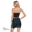 Scottish MacLeod of Harris Modern Tartan Crest Side Strap Closure Mini Skirt Full Plaid