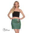 Scottish Johnston Ancient Tartan Crest Side Strap Closure Mini Skirt Full Plaid