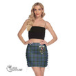 Scottish MacInnes Modern Tartan Crest Side Strap Closure Mini Skirt Full Plaid