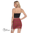Scottish Lumsden Modern Tartan Crest Side Strap Closure Mini Skirt Full Plaid